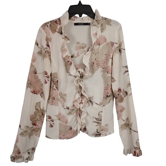 HALLHUBER Philosophy | Floral Silk Ruffle Blouse | Size 36 - Picture 1 of 11